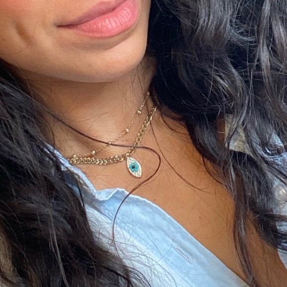 Layered Evil Eye Necklace·  RARE · Brand: INTERMIX ELA RAE SOLD OUT EVERYWHERE! - Picture 3 of 5